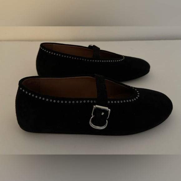 Alaïa black suede ballet flats with strap and rubber sole - so 35 - Picture 6 of 9